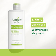 Simple Purifying Cleansing Lotion, Removes Makeup & Impurities, 200ml