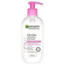 Garnier Micellar Gel Face Wash For Sensitive Skin 200ml, Gentle Face Cleanser &