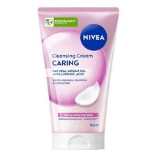 NIVEA Caring Cleansing Cream(150ml) Gentle Face Cleanser for Smooth Healthy