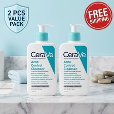 2 PCS CeraVe Acne Control Cleanser 2% Salicylic Acid Foam Oil-Absorbing 237ml